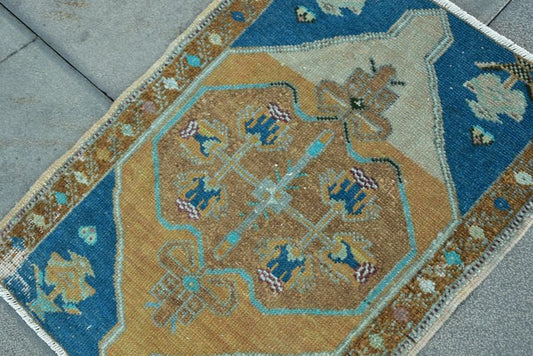 Vintage Turkish Mini Rug 1.9 x 2.3 ft