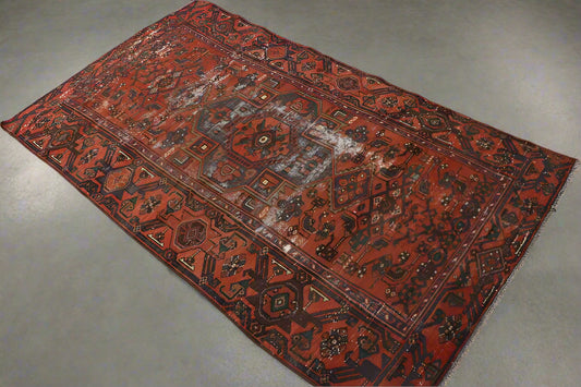 Vintage Turkish Accent Area rug 3.6 x 6.7 ft