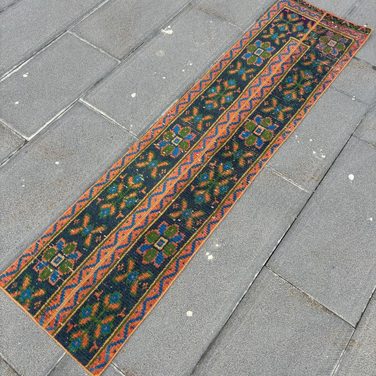 Vintage Turkish Runner Rug 1.3 x 5.4 ft