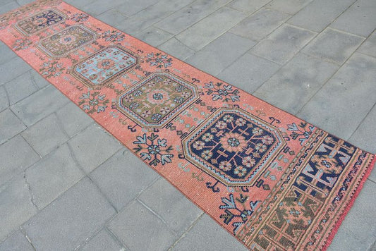 Vintage Turkish Runner Rug 2.5 x 11.4 ft