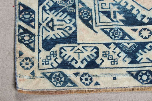 Vintage Turkish Accent Area rug 3.9 x 6.9 ft