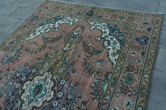 XL Vintage Turkish Accent Area Rug 6.6 x 10 ft