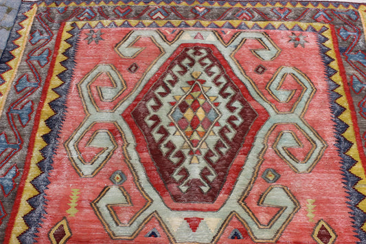 XL Vintage Turkish Accent Area Rug 5.2 x 11 ft