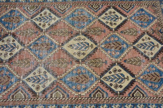 Vintage Turkish Accent Area rug 4.2 x 6.3 ft