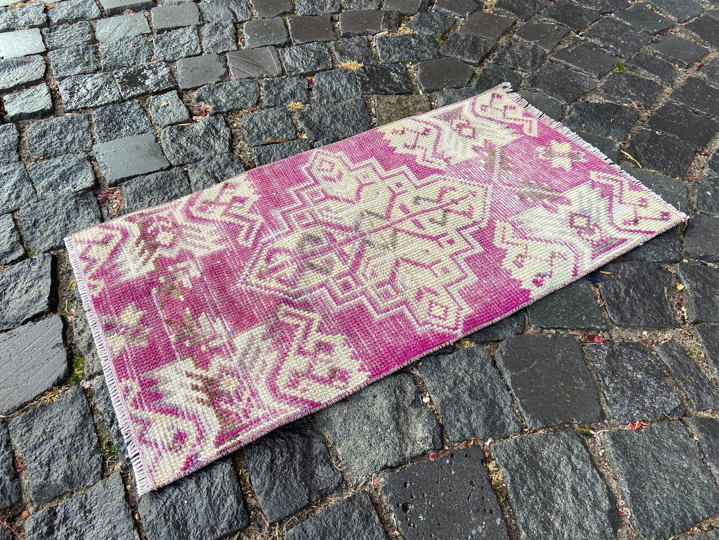 Vintage Turkish Mini Rug 1.3 x 2.5 ft