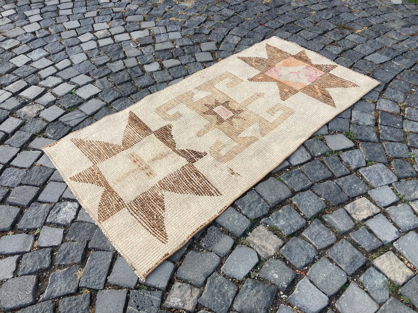 Vintage Turkish Runner Rug 2.6 x5.1 ft