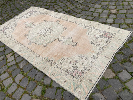 Vintage Turkish Accent Area rug 3.3 x 6.6 ft