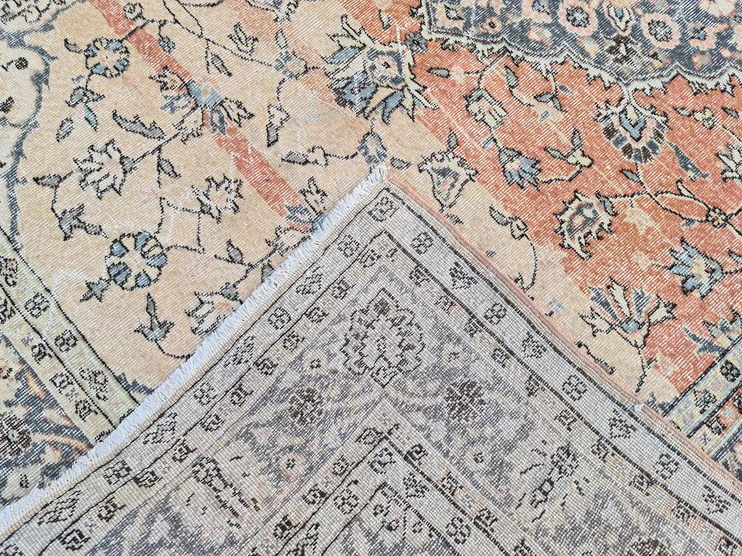 XL Vintage Turkish Accent Area Rug 6.5 x 9.6 ft