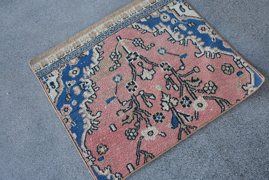 Vintage Turkish Mini Rug 2.3 x 2.6 ft