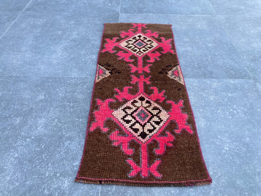 Vintage Turkish Mini Rug 1.2 x 3 ft