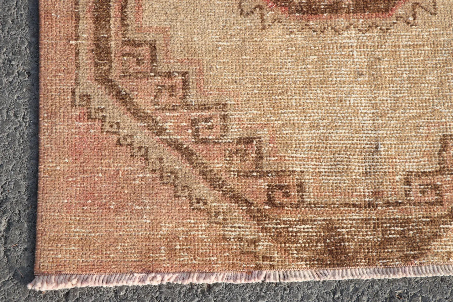 Vintage Turkish Accent Area rug 3 x 6.4 ft