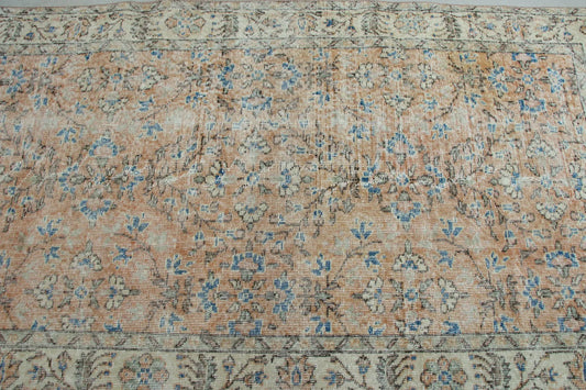 Vintage Turkish Accent Area rug 3.8 x 6.8 ft