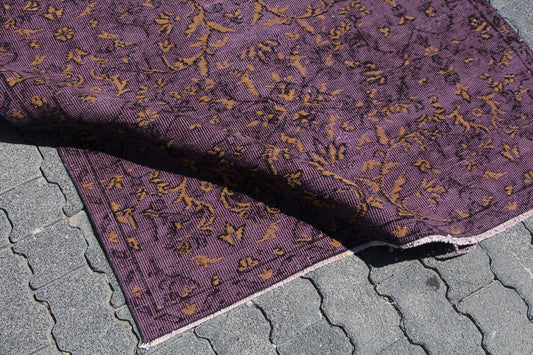 Vintage Turkish Accent Area rug 3.8 x 7 ft