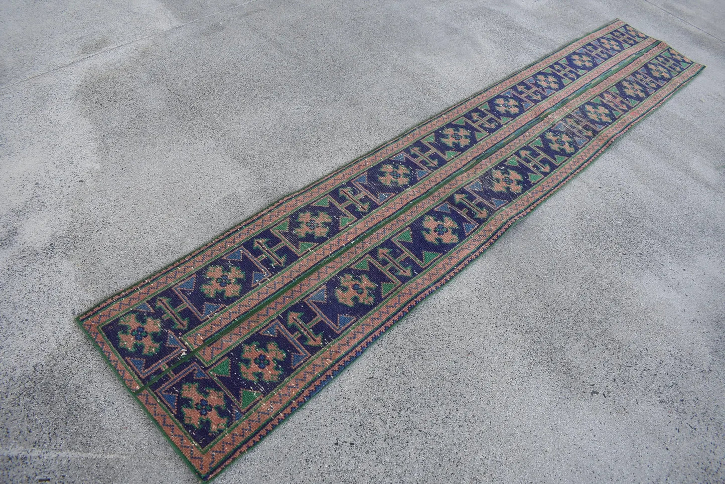 Vintage Turkish Runner Rug 1.7 x 9.4 ft