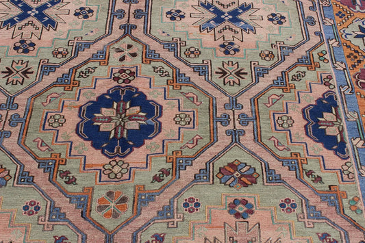 XL Vintage Soumak Accent Area Rug 7 x 13 ft