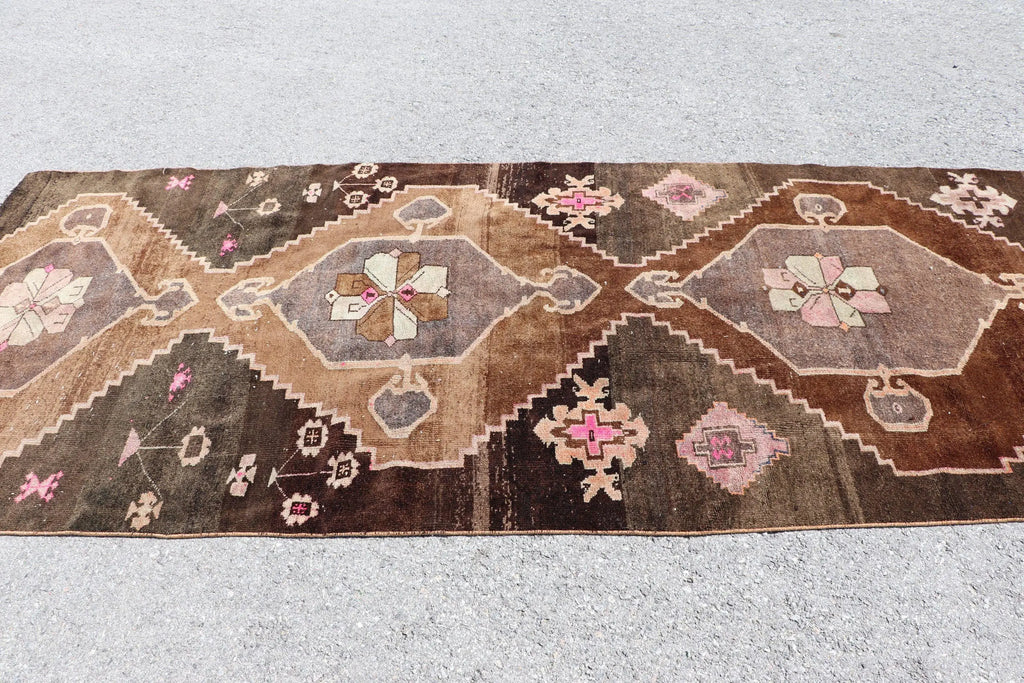 XL Vintage Turkish Accent Area Rug 4.7 x 11 ft
