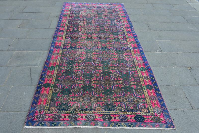 Vintage Persian Accent Area Runner Rug 4.3 x 9.2 ft