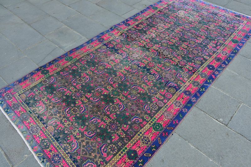 Vintage Persian Accent Area Runner Rug 4.3 x 9.2 ft