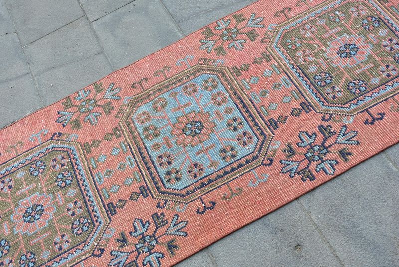 Vintage Turkish Runner Rug 2.5 x 11.4 ft