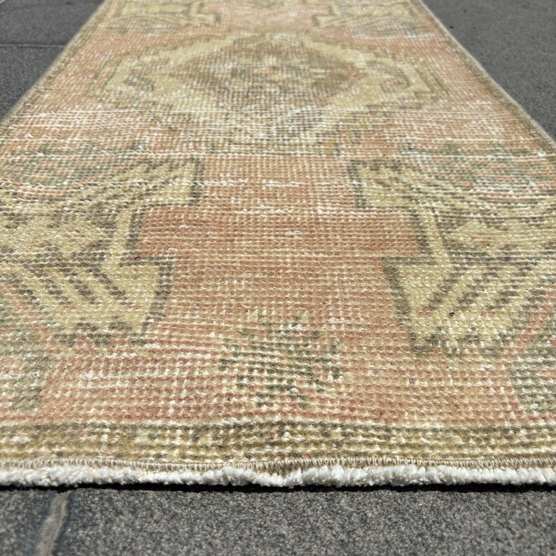 Vintage Turkish Mini Rug 1.5 x 2.9 ft