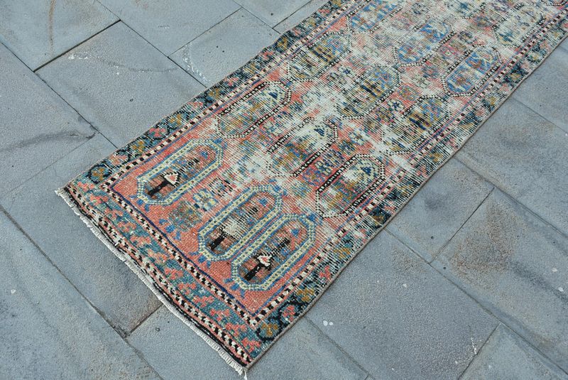 Vintage Turkish Runner Rug 1.9 x 8.4 ft