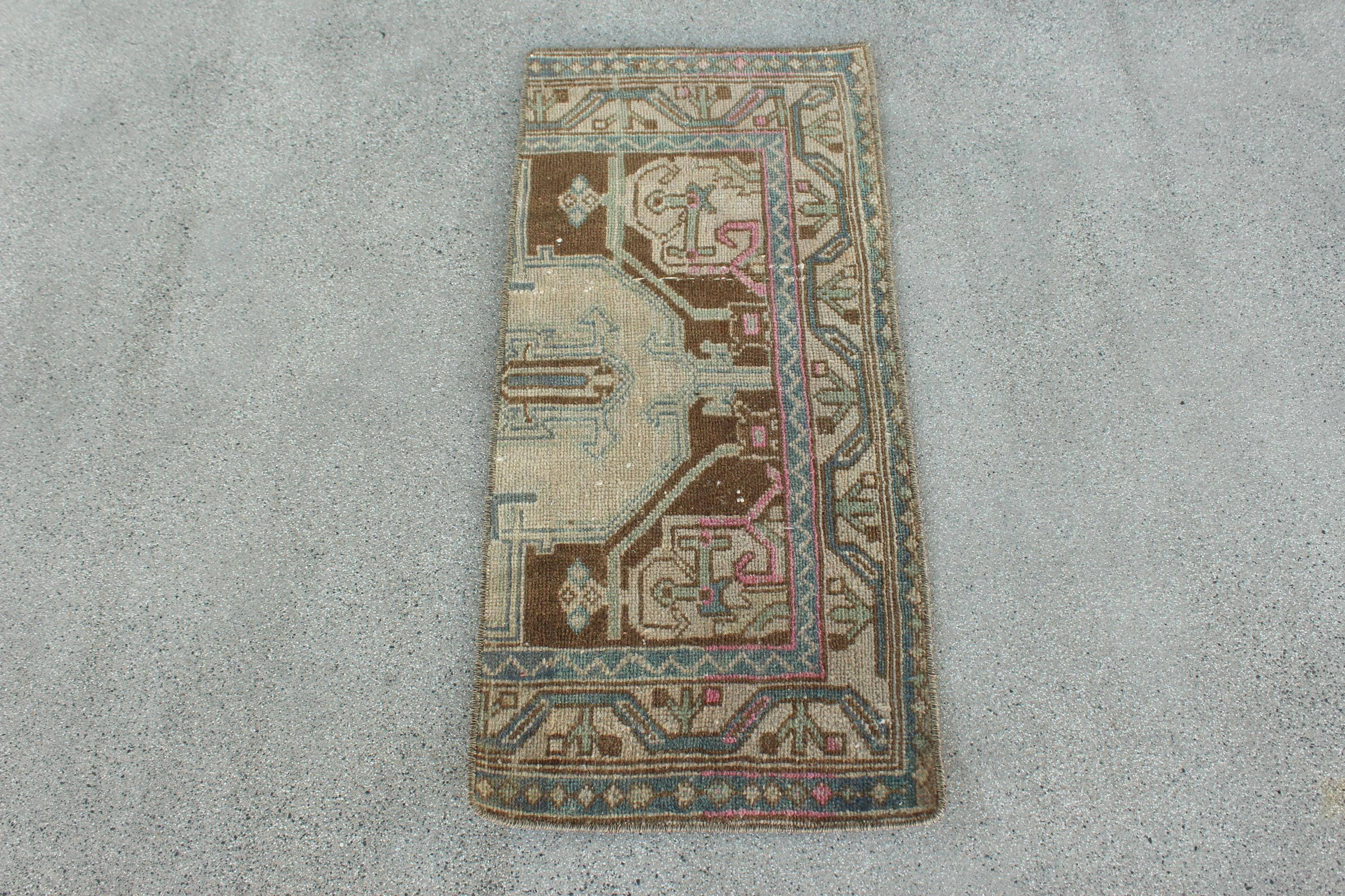 Vintage Turkish Mini Rug 1.4 x 3.1 ft