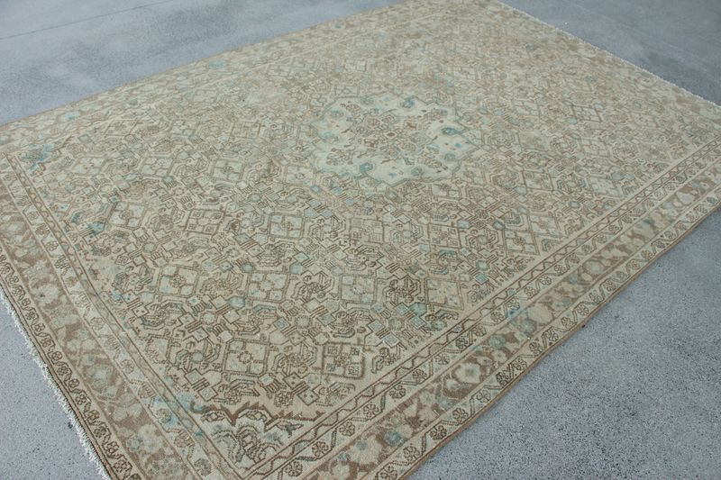XL Vintage Persian Accent Area Rug 6.3 x 9.7 ft