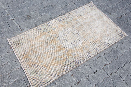 Vintage Turkish Accent Area rug 2.3 x 4.1 ft