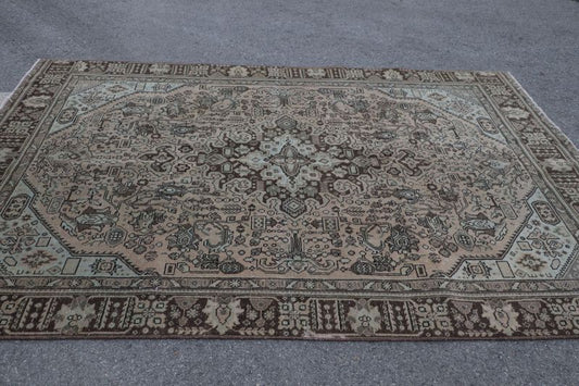 XL Vintage Persian Accent Area Rug 6.2 x 9.6 ft