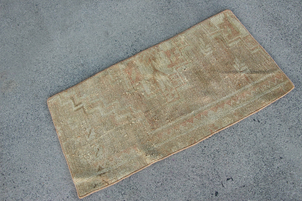 Vintage Turkish Mini Rug 1.4 x 2.9 ft