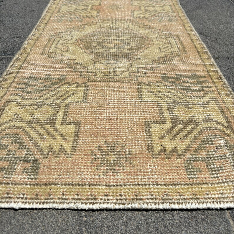 Vintage Turkish Mini Rug 1.6 x 2.9 ft