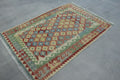 Vintage Turkish Accent Area rug 3.9 x 5.9 ft