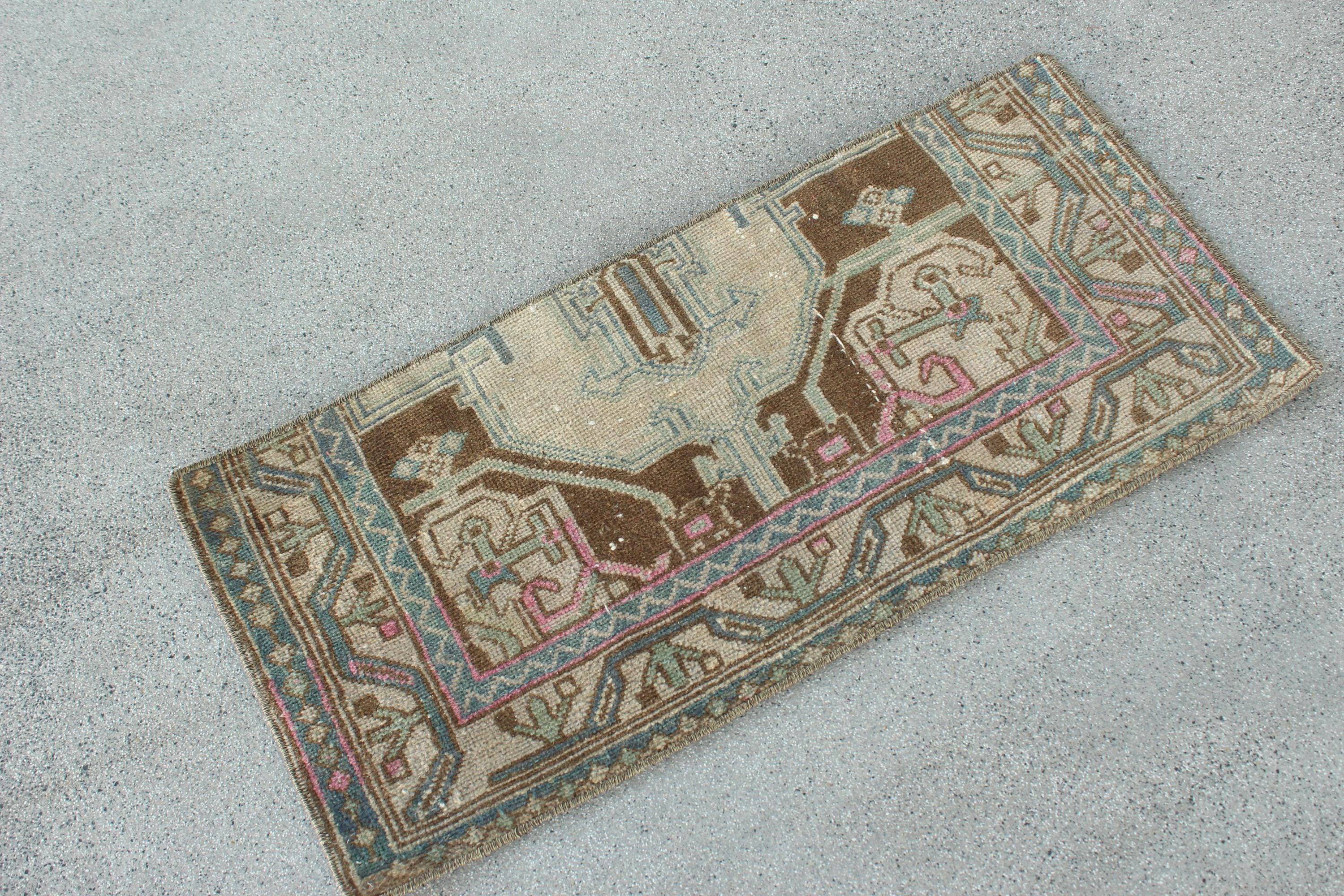 Vintage Turkish Mini Rug 1.4 x 3.1 ft