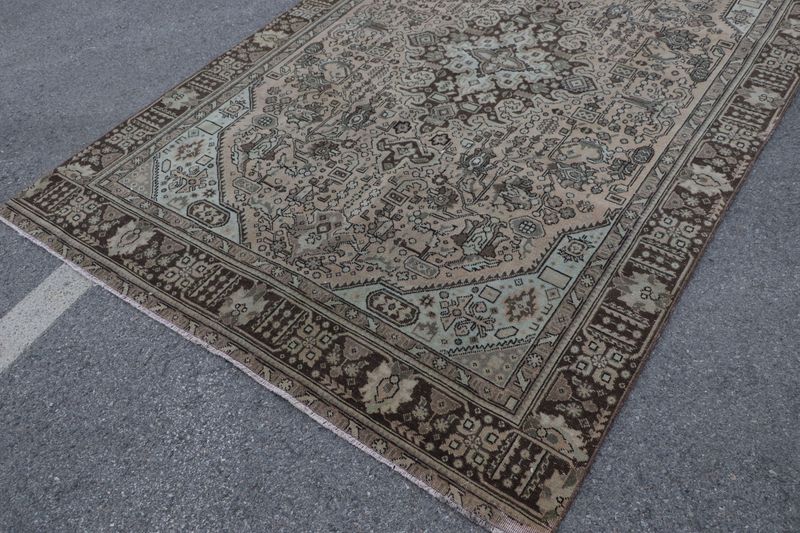 XL Vintage Persian Accent Area Rug 6.2 x 9.6 ft