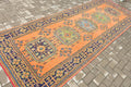 Vintage Turkish Accent Area rug 4.3 x 11.4 ft