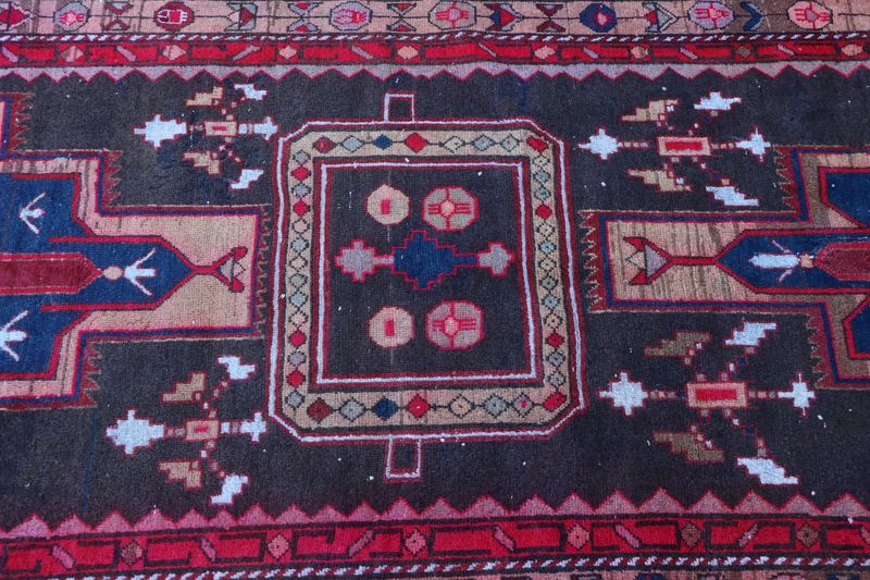 Vintage Turkish Runner Rug 3.3 x 9.6 ft