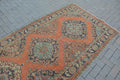 Vintage Turkish Accent Area rug 4.4 x 10.9 ft