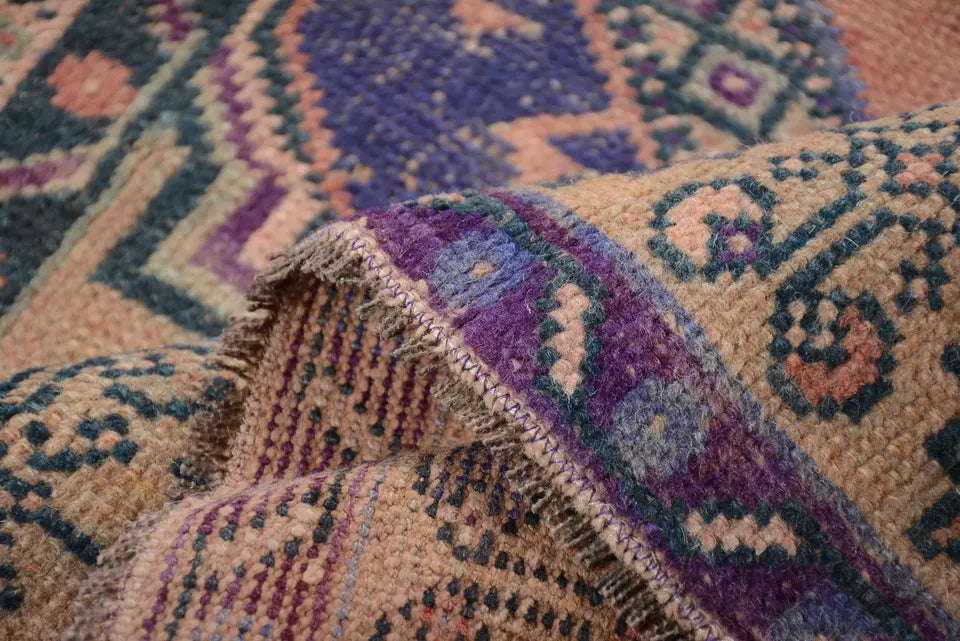 Vintage Turkish Accent Area rug 3.6 x 6.1 ft