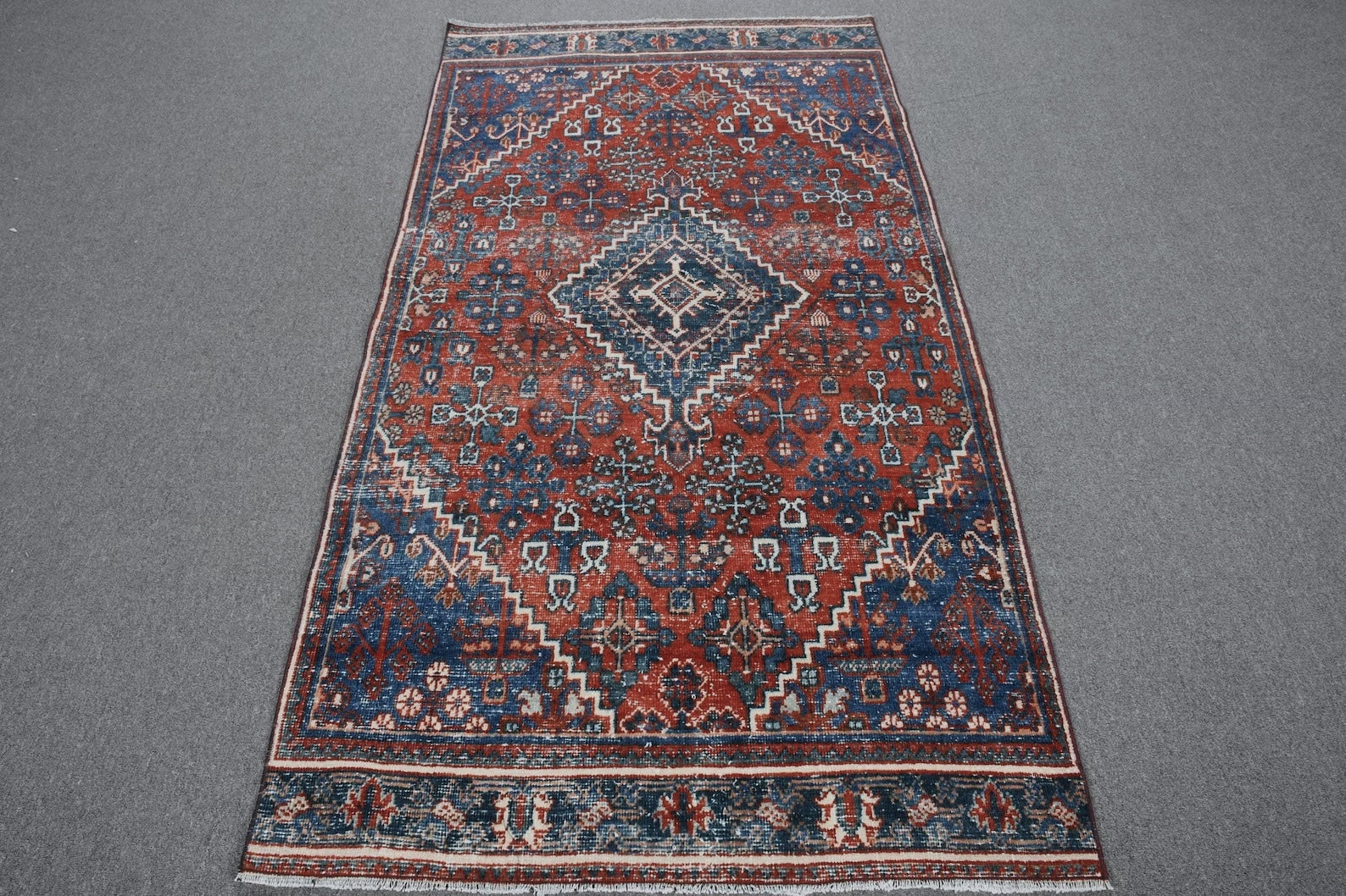 Vintage Persian Accent Area Rug 3.2 x 6.4 ft