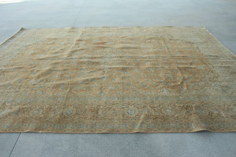 XL Vintage Turkish Accent Area Rug 10.2 x 13.6 ft