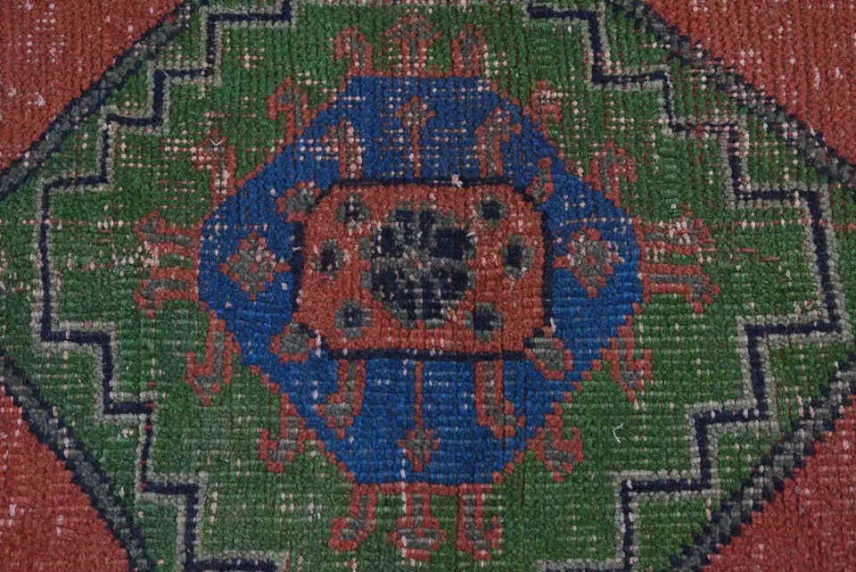 Vintage Turkish Accent Area rug 3.1 x 6.4 ft