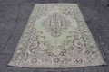 Vintage Turkish Accent Area rug 5.1 x 8.2 ft