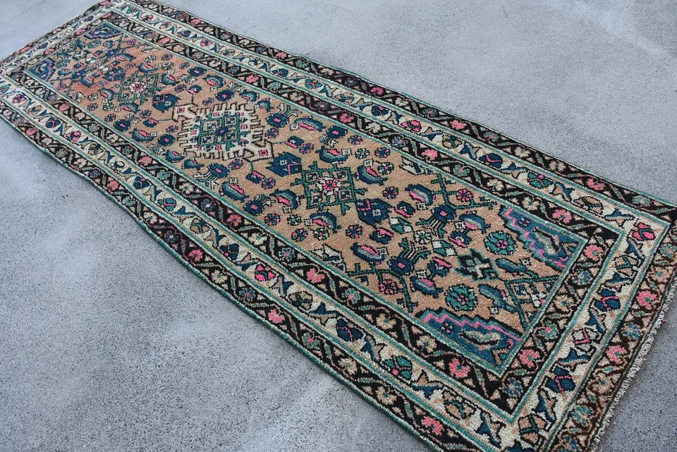 Vintage Persian Runner Rug 3.3 x 9.9 ft
