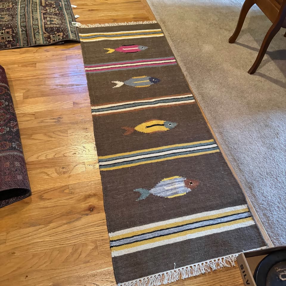 Handwoven Kilim Runner Rug 2.1 x 6 ft