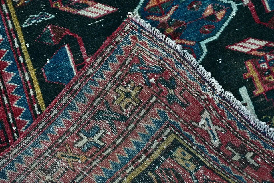 Vintage Persian Runner Rug 3.2 x 9.7 ft