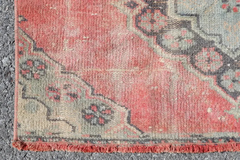 Vintage Turkish Runner Rug 2.9 x 10.4 ft