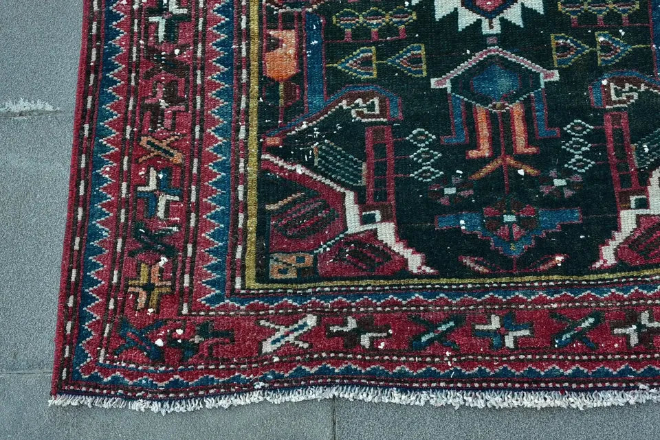 Vintage Persian Runner Rug 3.2 x 9.7 ft