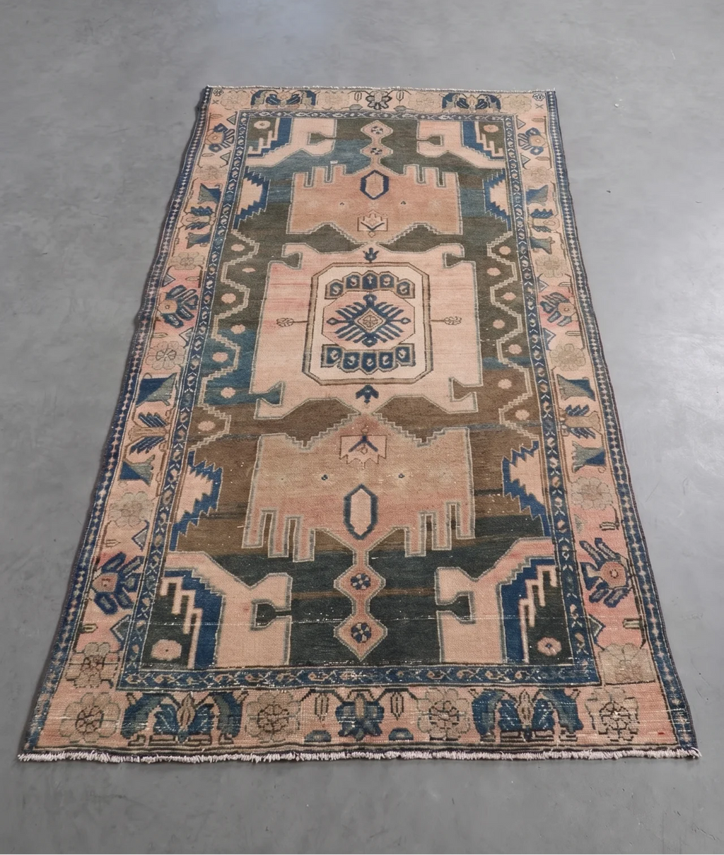 Vintage Persian Accent Area Rug 4.2 x 8.1 ft