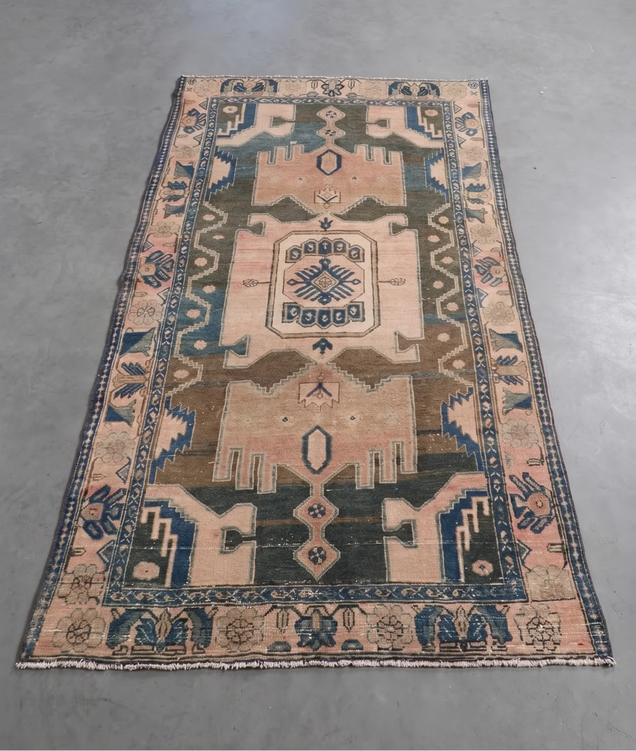 Vintage Persian Accent Area Rug 4.2 x 8.1 ft