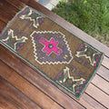 Vintage Turkish Mini Rug 1.5 x 2.8 ft